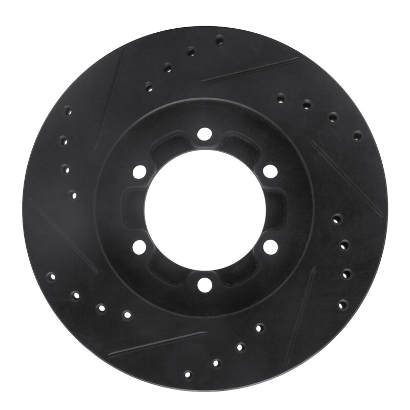 Chevrolet Luv Pickup Brake Rotor (1) - Front Right - R1 Concepts - Drilled & Slotted - Black - `86-`06